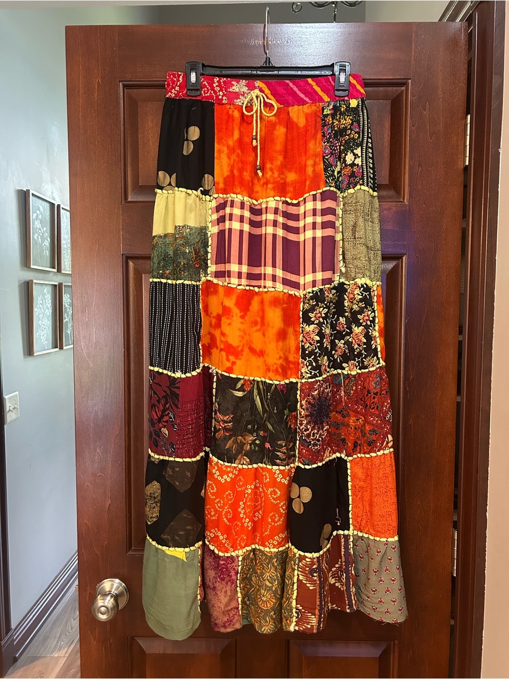 Ana Kate Patchwork Boho Maxi Skirt Women’s Festival Cottagecore Size M?